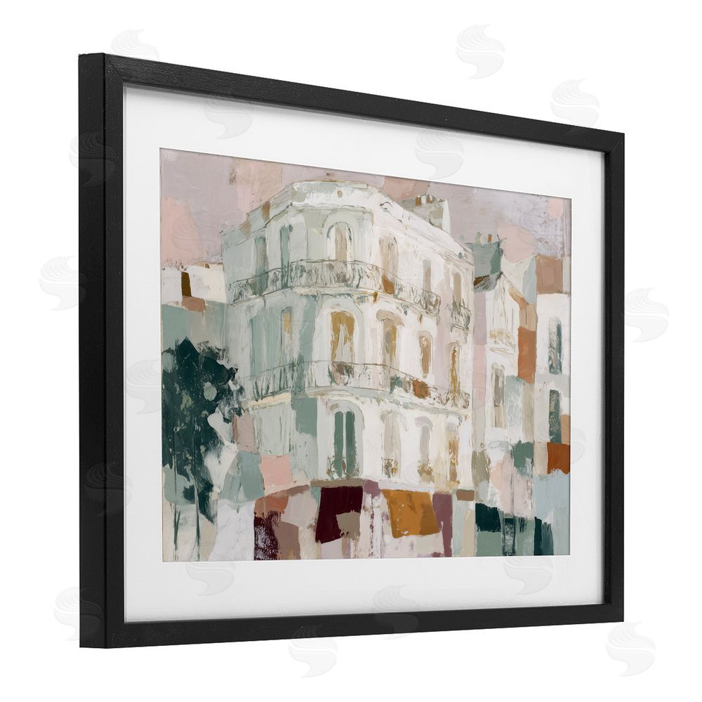 Chromatic Storm Studio Barcelona Street Corner Black Framed Print Under Glass with Matting Wall Art