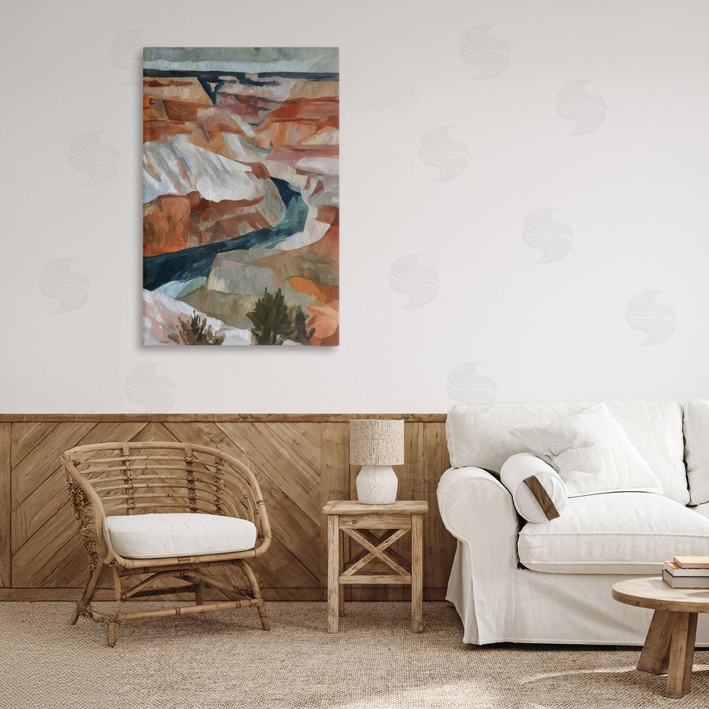 Chromatic Storm Studio Canyon Rim Textures Impression Stretched Canvas Wall Art Print in Room