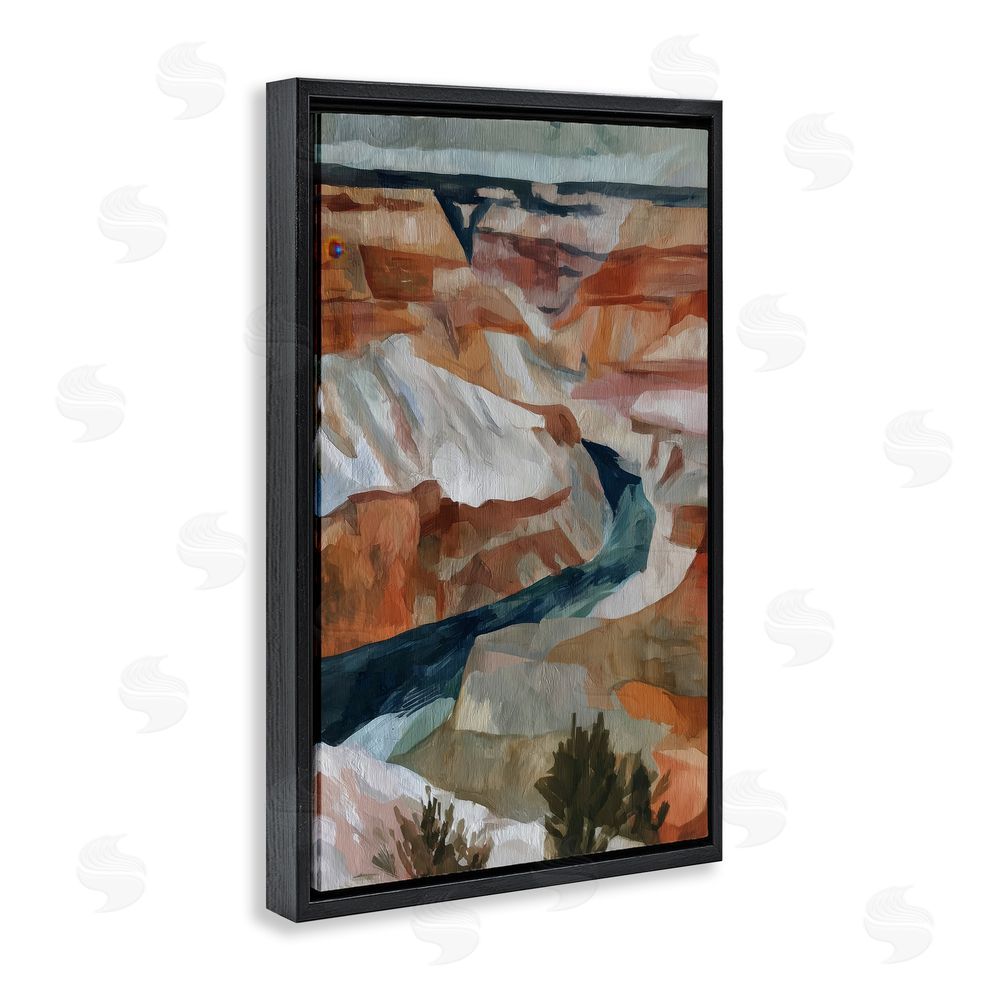 Chromatic Storm Studio Canyon Rim Textures Impression Black Floating Frame Stretched Canvas Wall Art Print