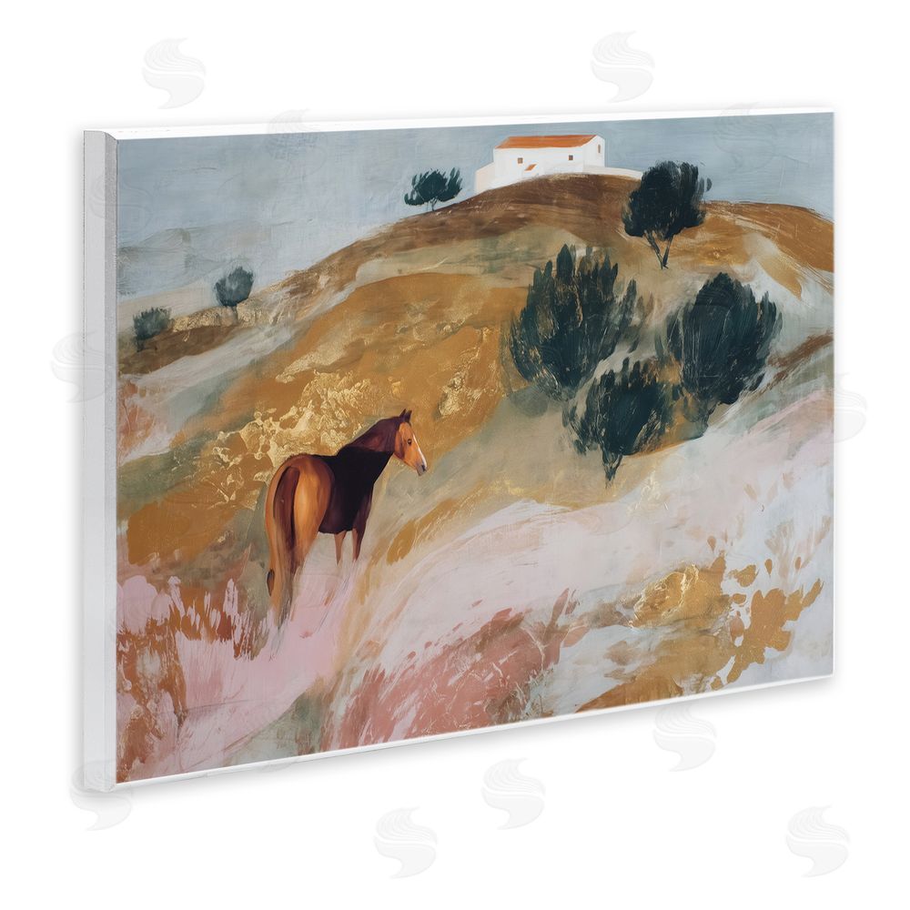Chromatic Storm Studio Horse in Tuscan Countryside Wall Plaque Home Decor Art Print