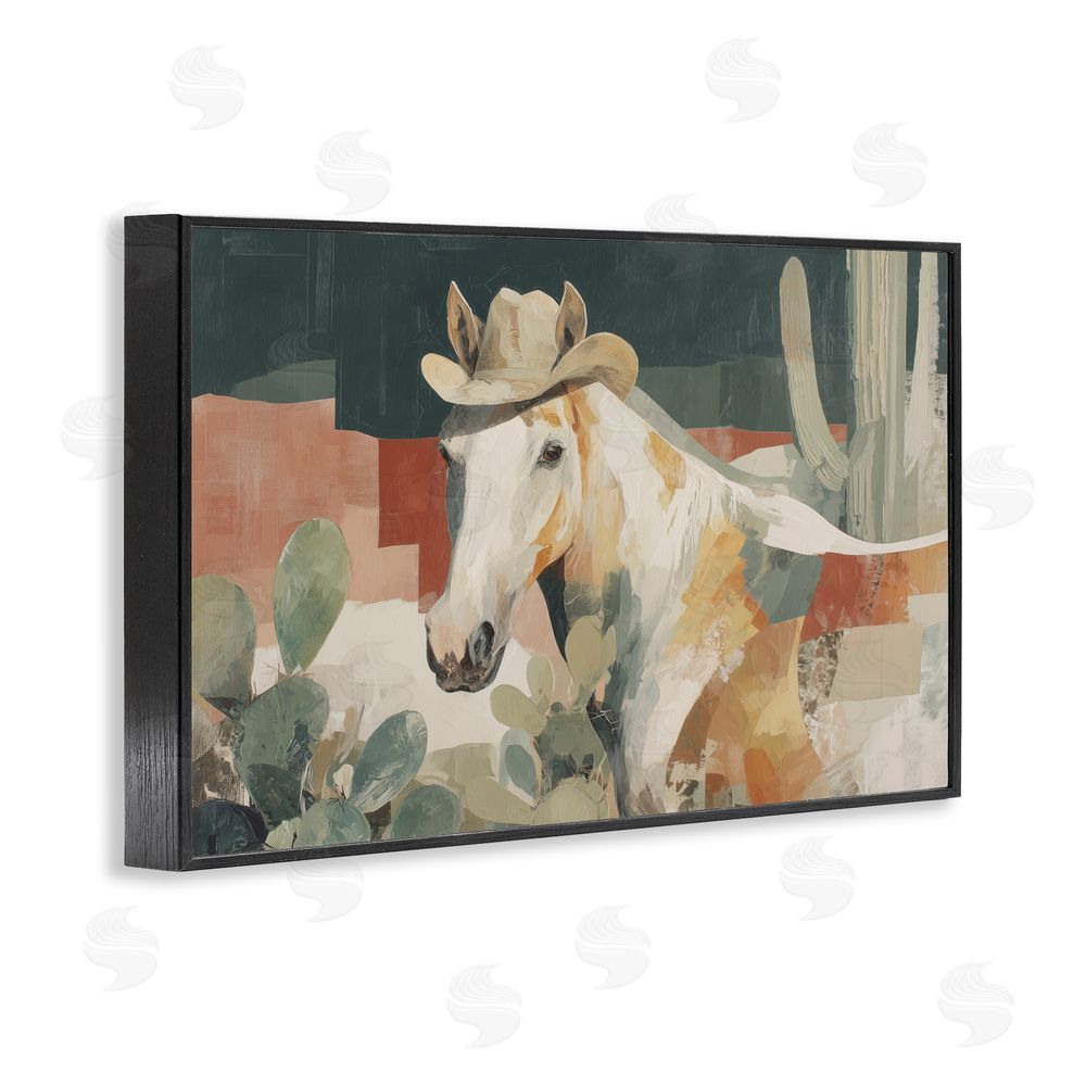 Chromatic Storm Studio Horse in Cowboy Hat Black Framed Giclee Wall Art