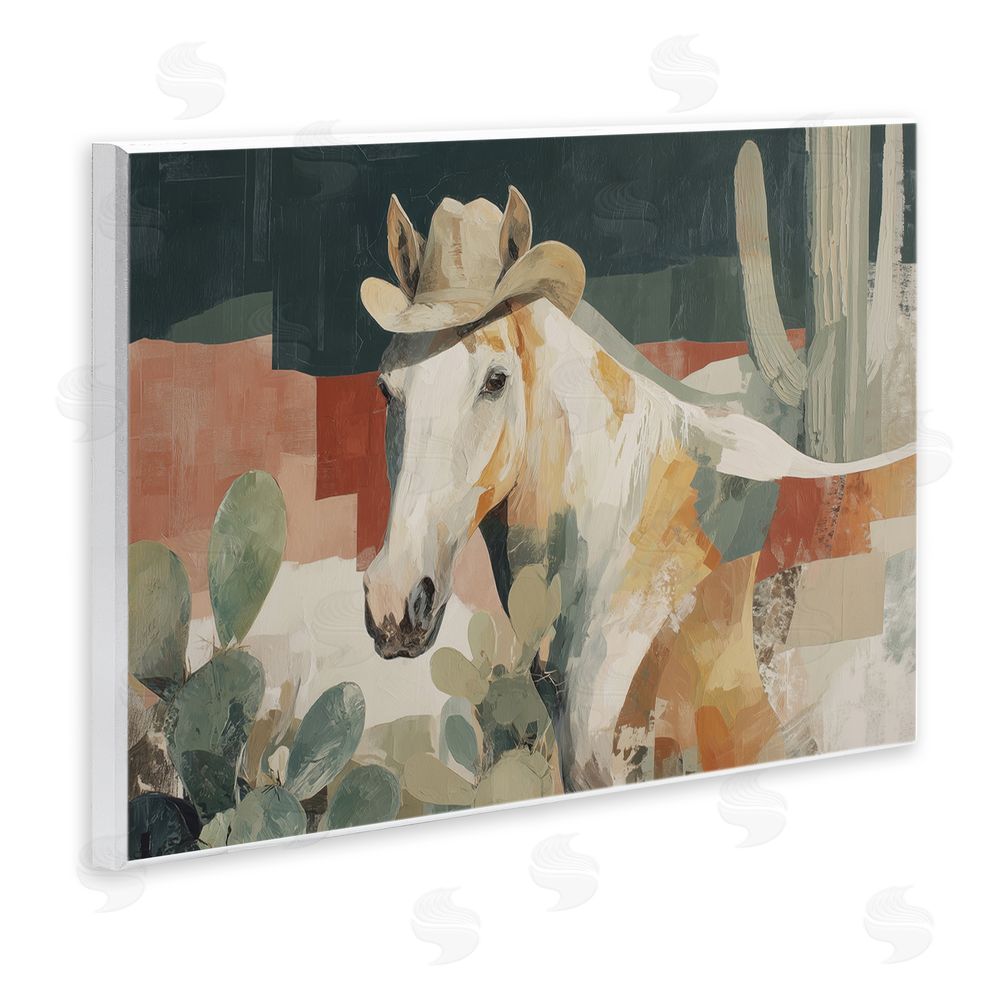 Chromatic Storm Studio Horse in Cowboy Hat Wall Plaque Home Decor Art Print