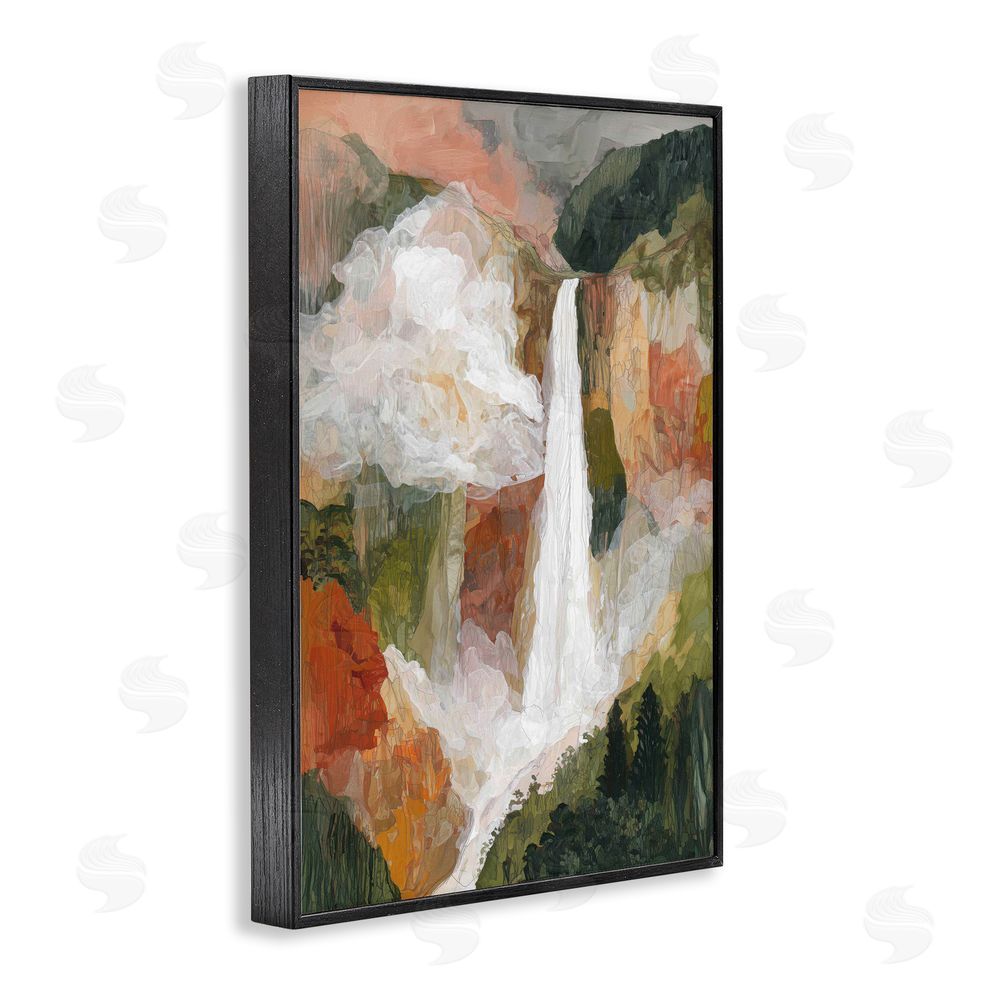 Chromatic Storm Studio Mountain Waterfall Landscape Black Framed Giclee Wall Art
