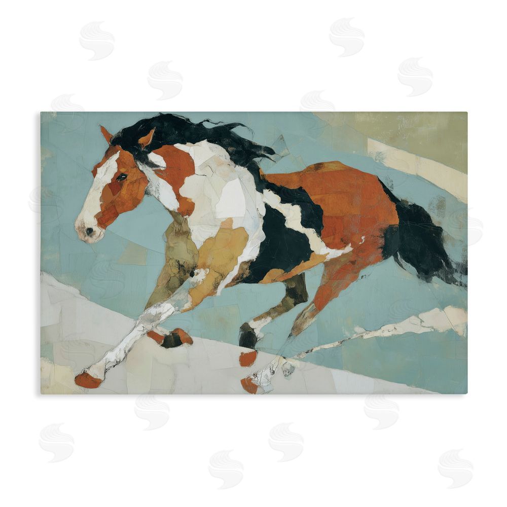 Chromatic Storm Studio Paint Horse in Motion Stretched Canvas Wall Art