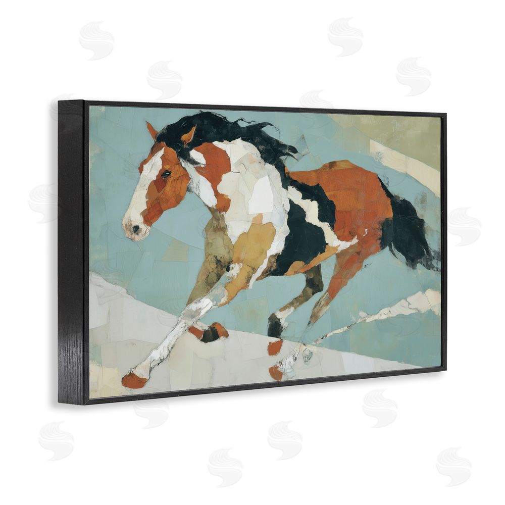 Chromatic Storm Studio Paint Horse in Motion Black Framed Giclee Wall Art