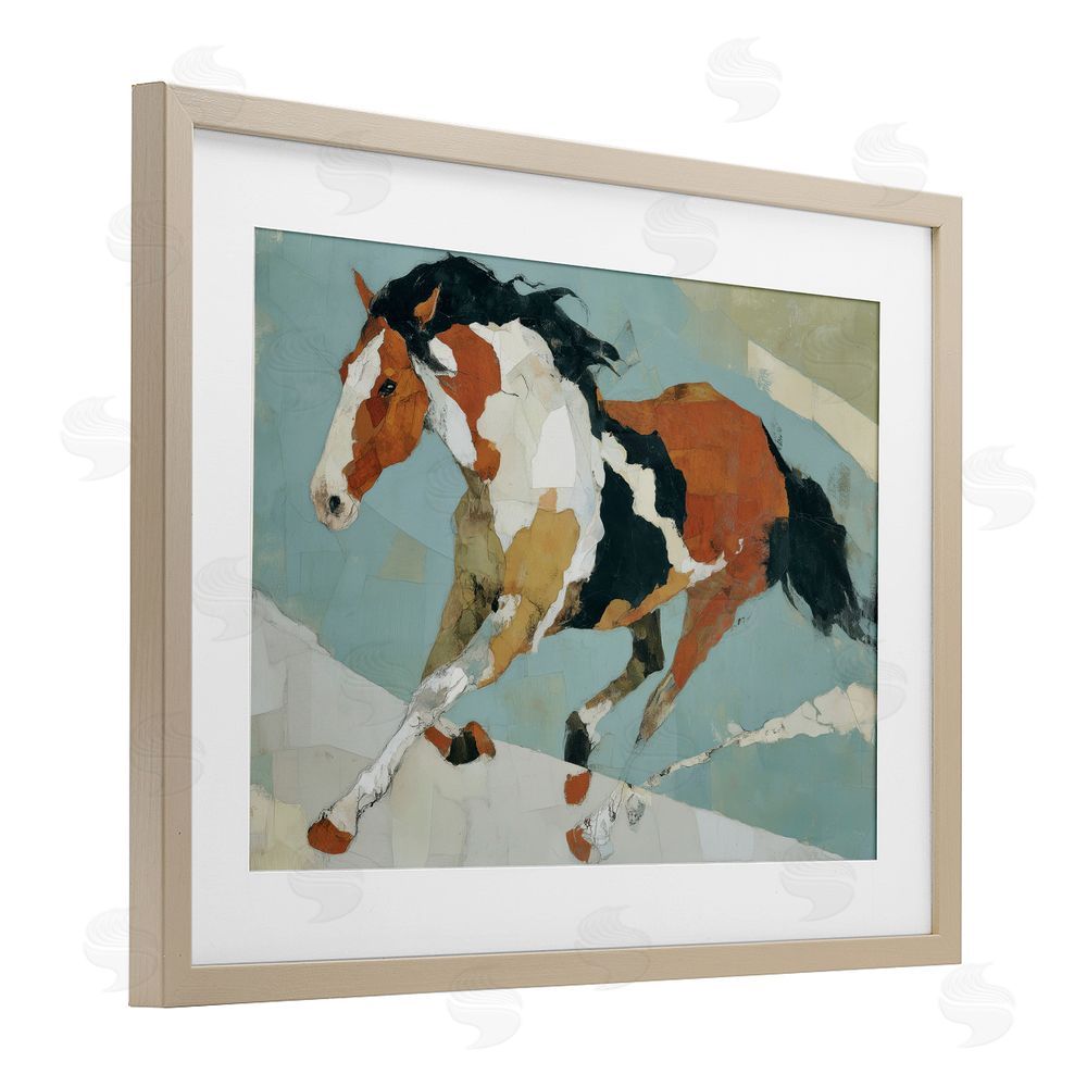 Chromatic Storm Studio Paint Horse in Motion Brown Framed Print Under Glass Wall Art