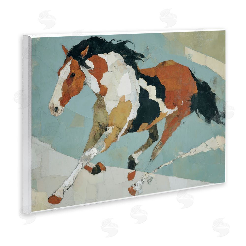 Chromatic Storm Studio Paint Horse in Motion Wall Plaque Home Decor Art Print