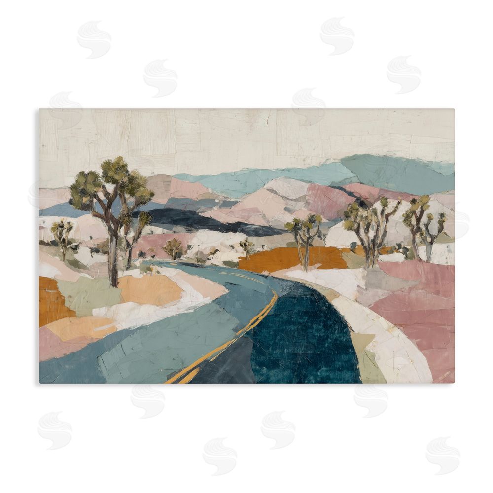 Chromatic Storm Studio Desert Highway Through Joshua Trees Stretched Canvas Wall Art