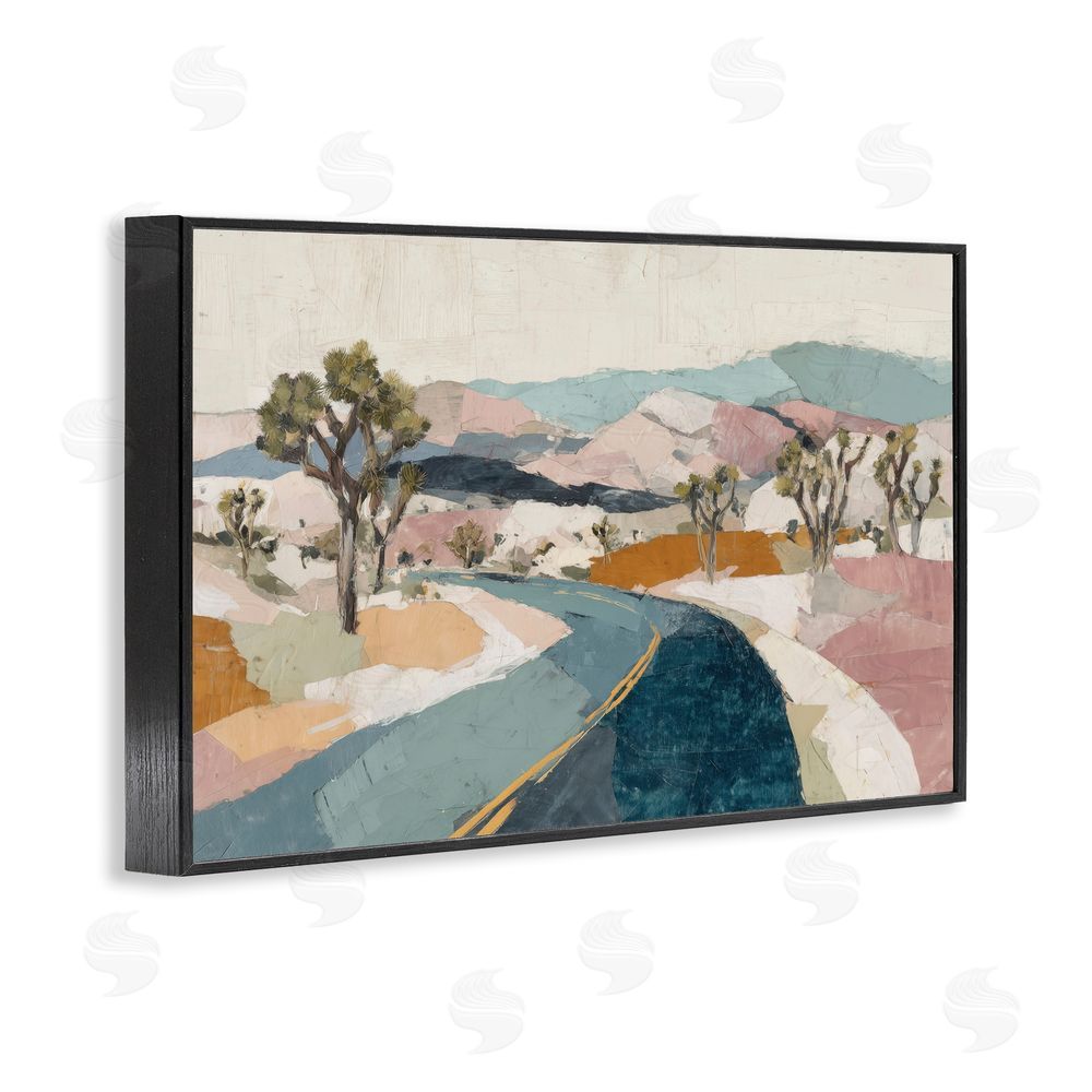 Chromatic Storm Studio Desert Highway Through Joshua Trees Black Framed Giclee Wall Art Print
