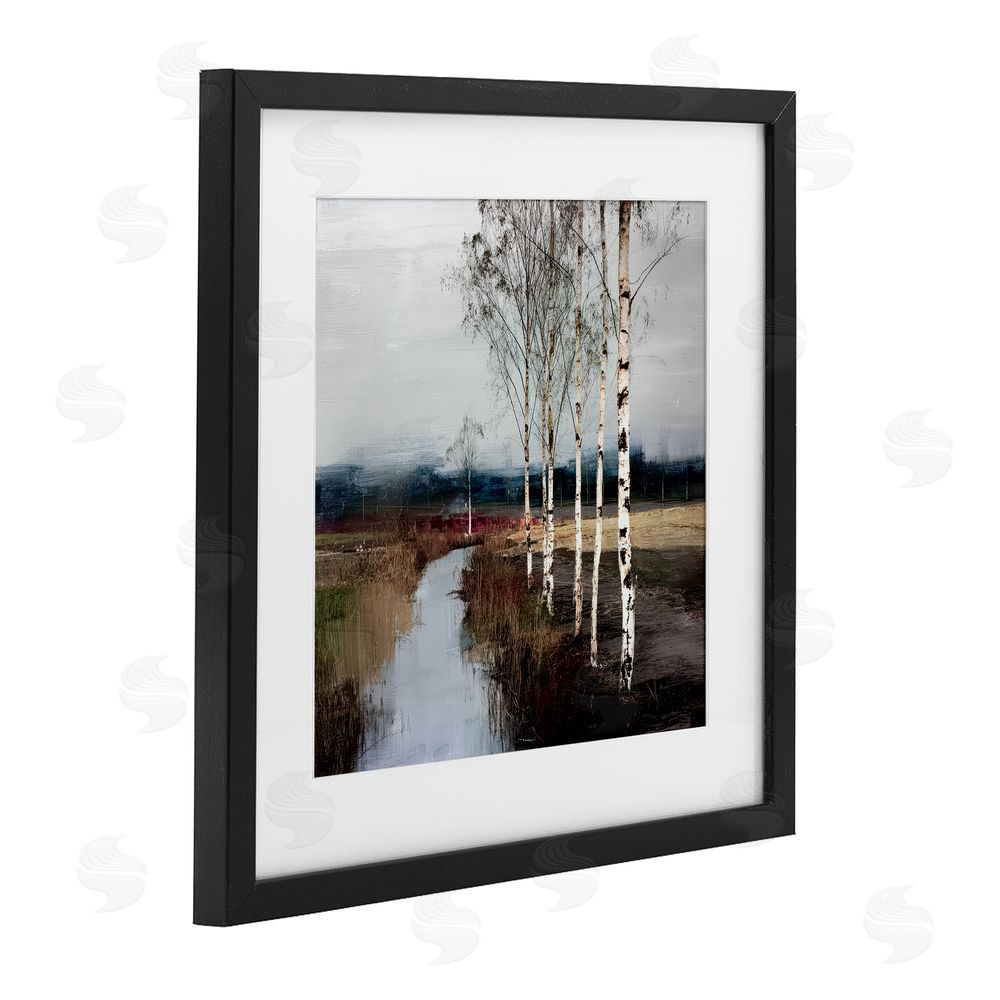 Kim Curinga Birch Creek River Black Framed Print Under Glass with Matting Wall Art