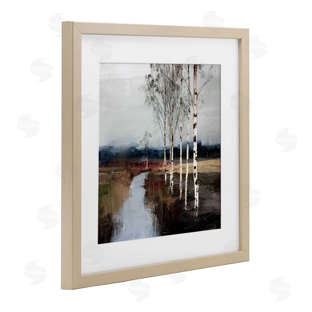 Kim Curinga Birch Creek River Brown Framed Print Under Glass with Matting Wall Art