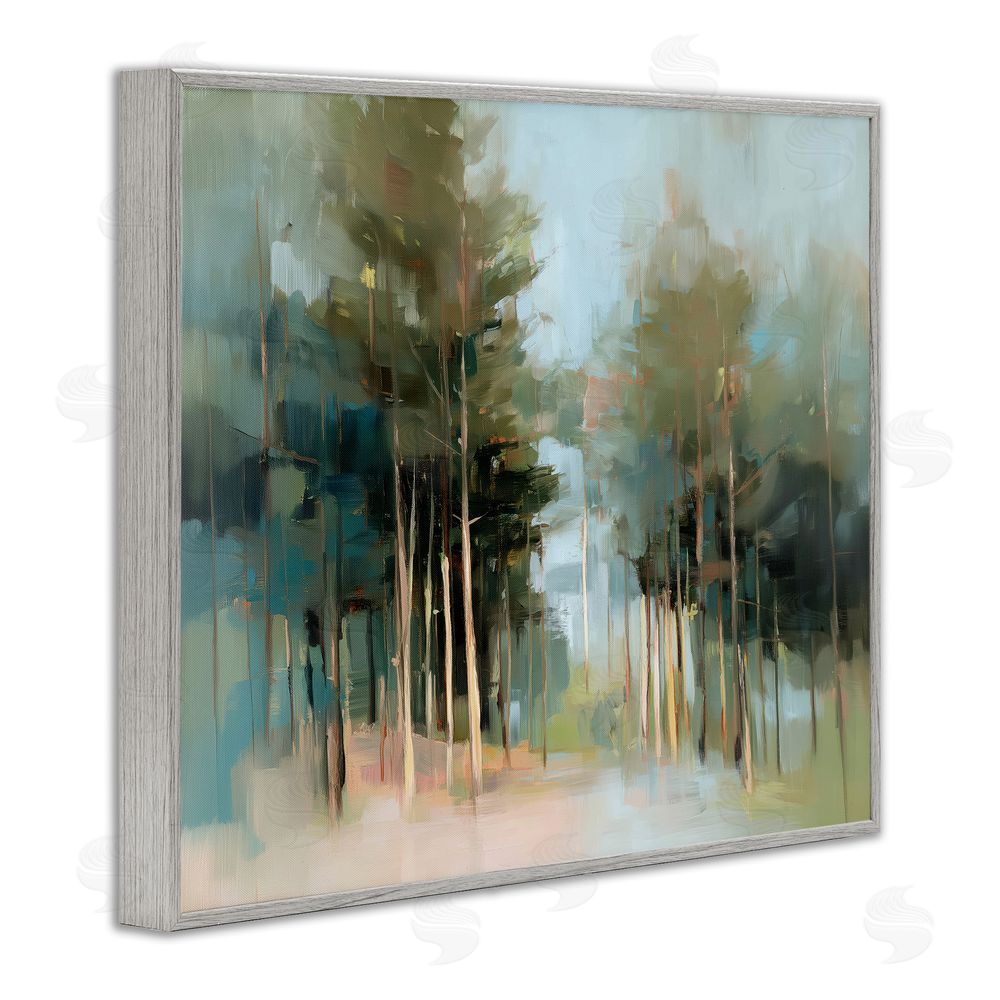 Kim Curinga The Grove Impressionist Forest Gray Framed Giclee Wall Art Print