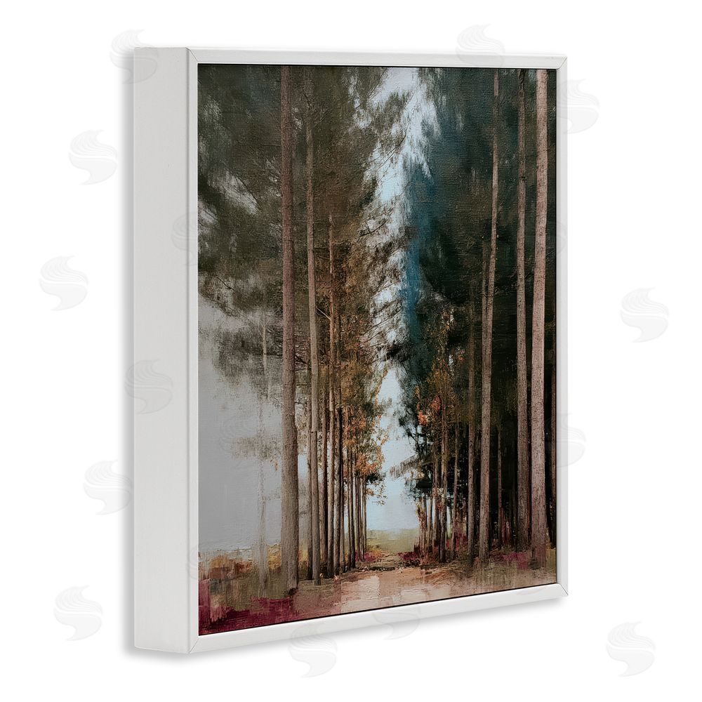 Kim Curinga Tall Trees Pathway White Framed Giclee Wall Art Print