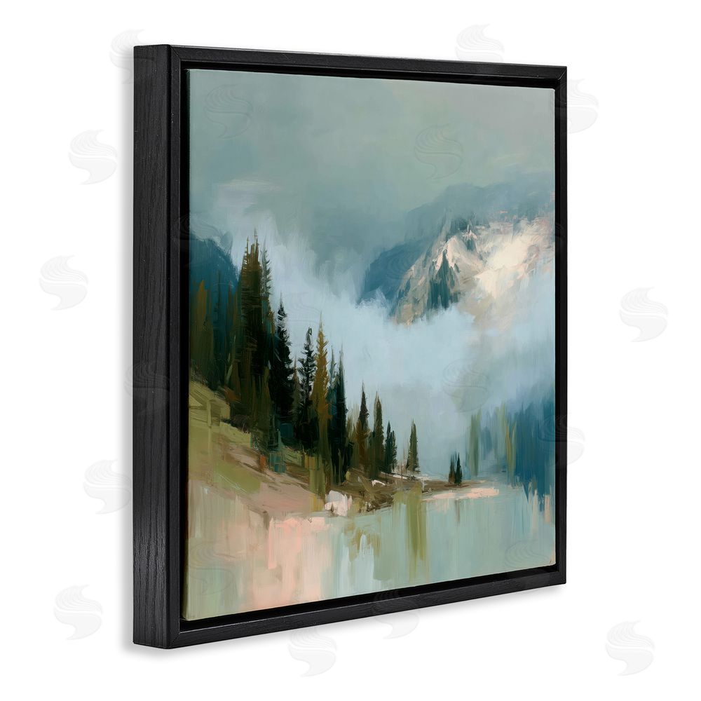 Kim Curinga Fog On The Mountains Black Floating Framed Canvas Wall Art