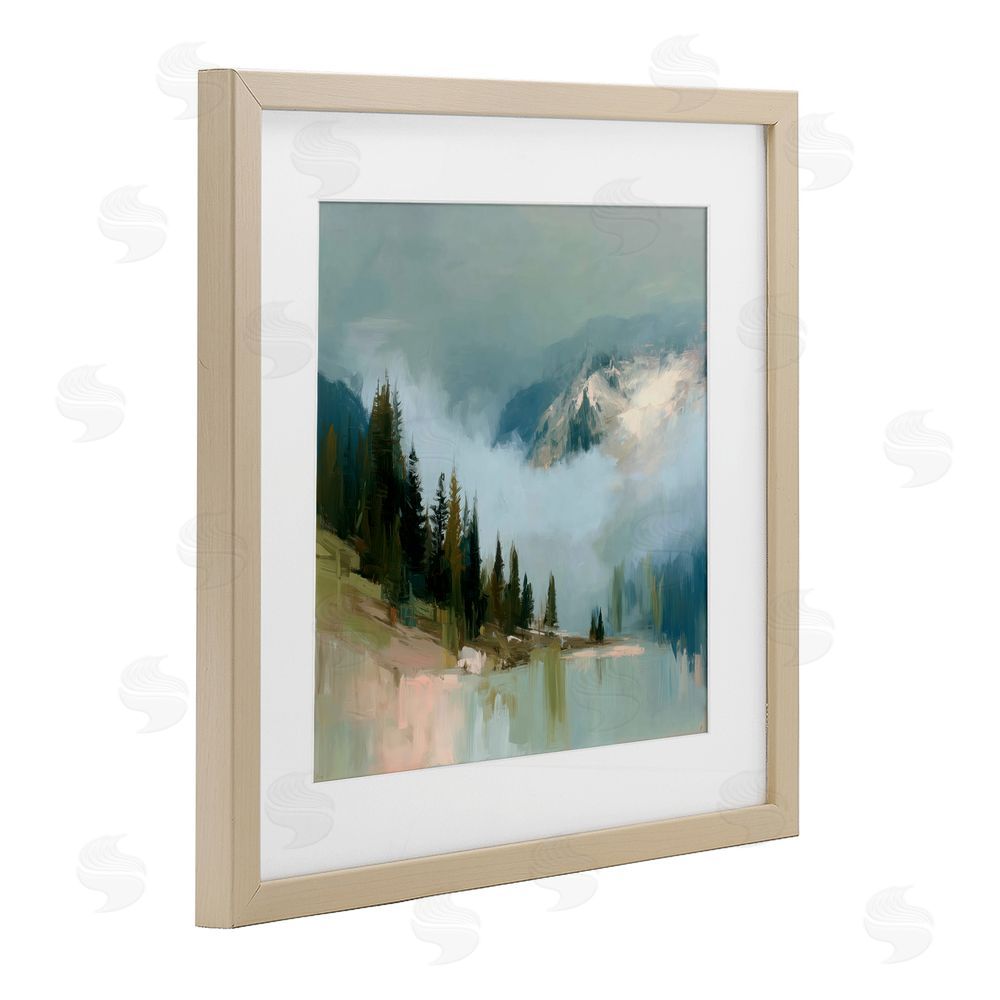 Kim Curinga Fog On The Mountains Brown Framed Print Under Glass Wall Art