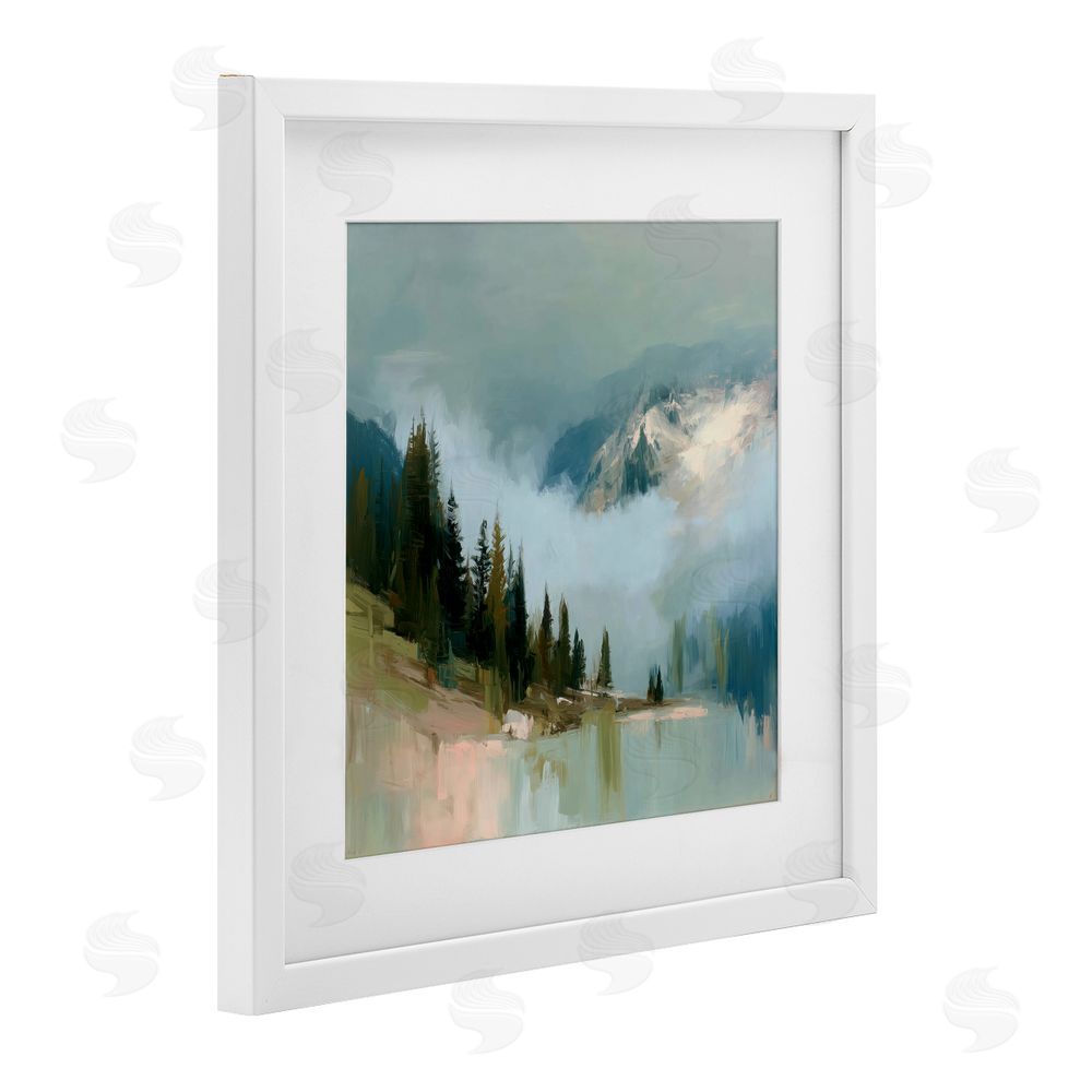 Kim Curinga Fog On The Mountains White Framed Print Under Glass Wall Art