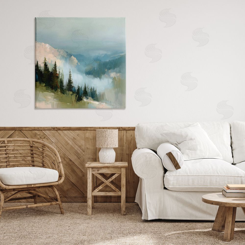 Kim Curinga Mountain Forest Impression Stretched Canvas Wall Art in Room
