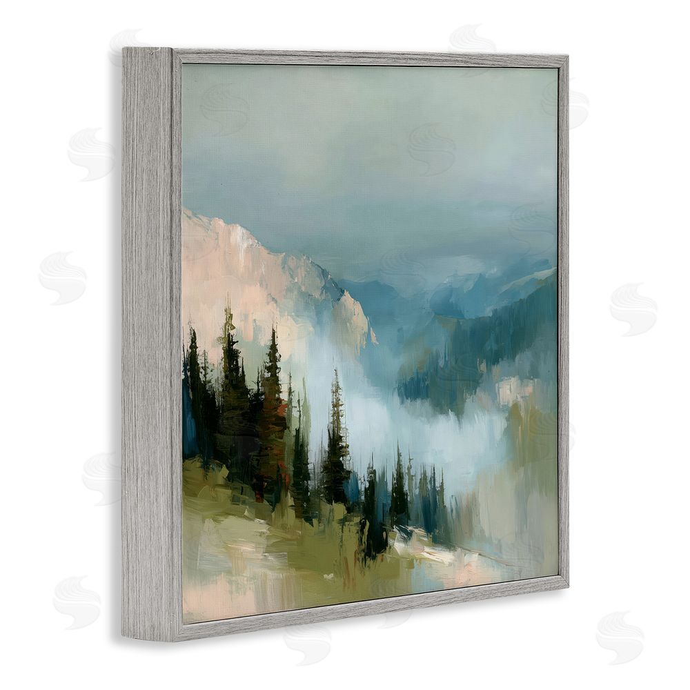 Kim Curinga Mountain Forest Impression Gray Framed Giclee Wall Art