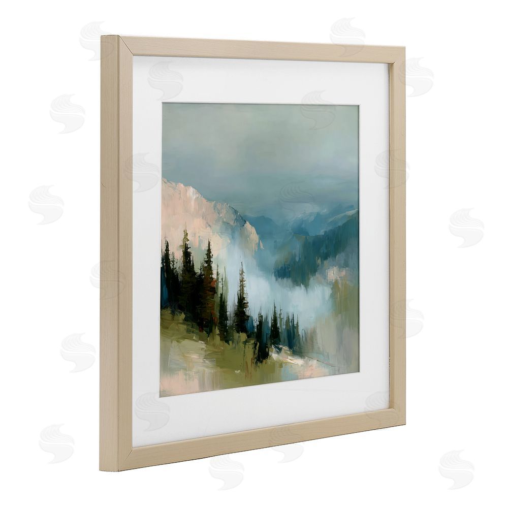 Kim Curinga Mountain Forest Impression Brown Framed Print Under Glass Wall Art