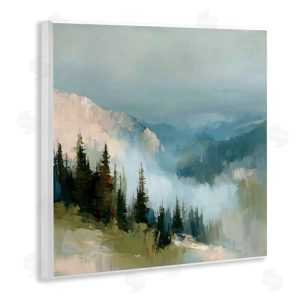 Kim Curinga Mountain Forest Impression Wall Plaque Home Decor Art Print