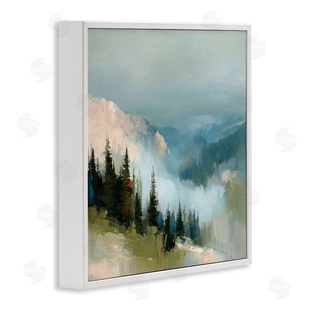 Kim Curinga Mountain Forest Impression White Framed Giclee Wall Art