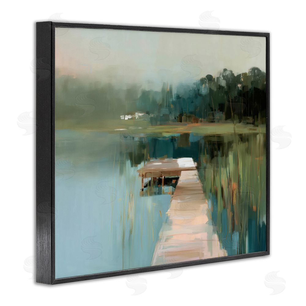 Kim Curinga Marsh Pier Abstraction Black Framed Giclee Wall Art