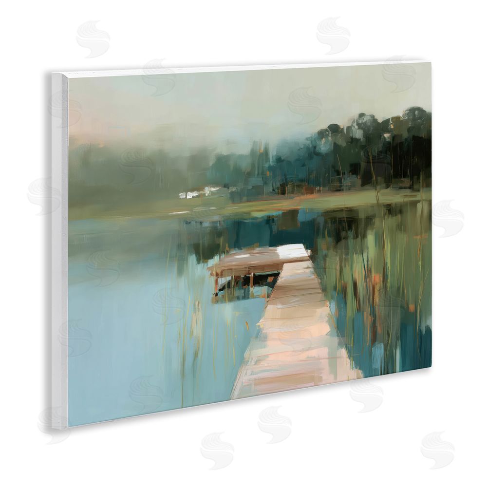 Kim Curinga Marsh Pier Abstraction Wall Plaque Home Decor Art Print