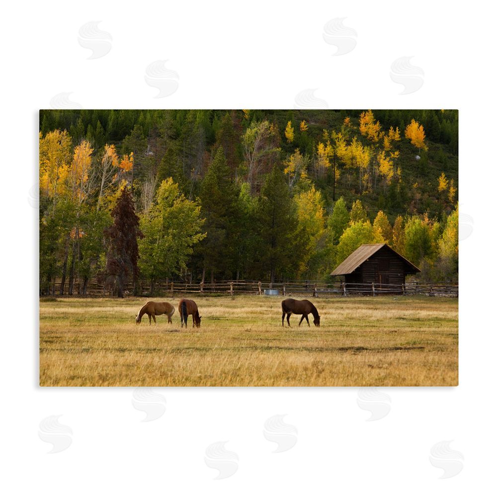 Scott Stulberg Horses In Jackson Hole Stretched Canvas Wall Art