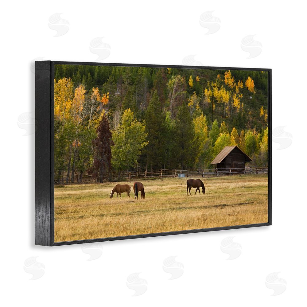Scott Stulberg Horses In Jackson Hole Black Framed Giclee Wall Art