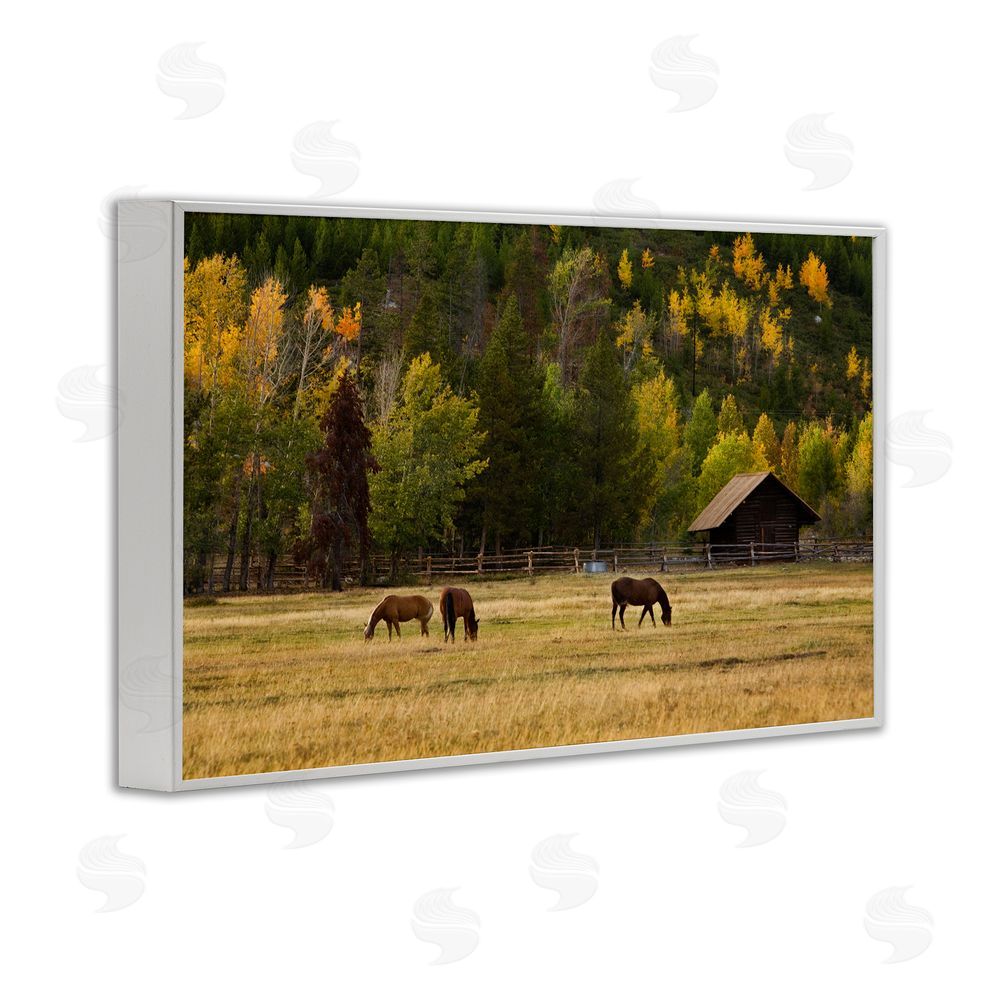 Scott Stulberg Horses In Jackson Hole White Framed Giclee Wall Art