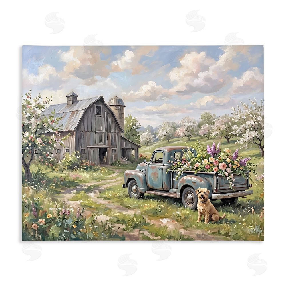 Tabz Jones Proud Dog by Truckload of Flowers Stretched Canvas Wall Art