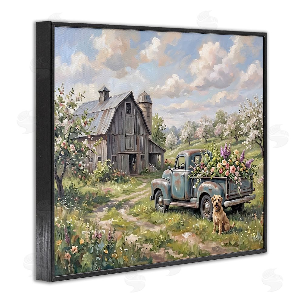 Tabz Jones Proud Dog by Truckload of Flowers Black Framed Giclee Wall Art
