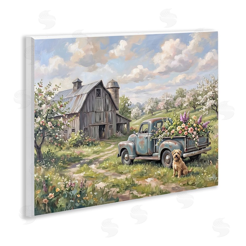 Tabz Jones Proud Dog by Truckload of Flowers Wall Plaque Home Decor Art Print