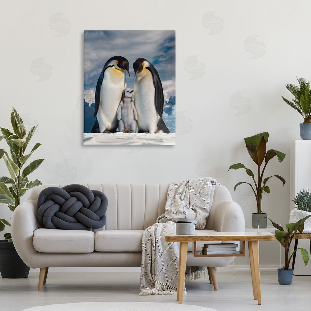 Scott Stulberg Penguins In The Wild Stretched Canvas Wall Art in Room