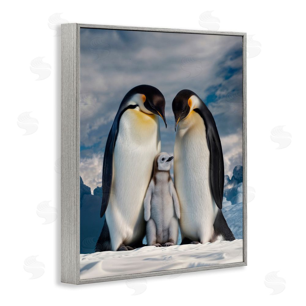 Scott Stulberg Penguins In The Wild Gray Framed Giclee Wall Art