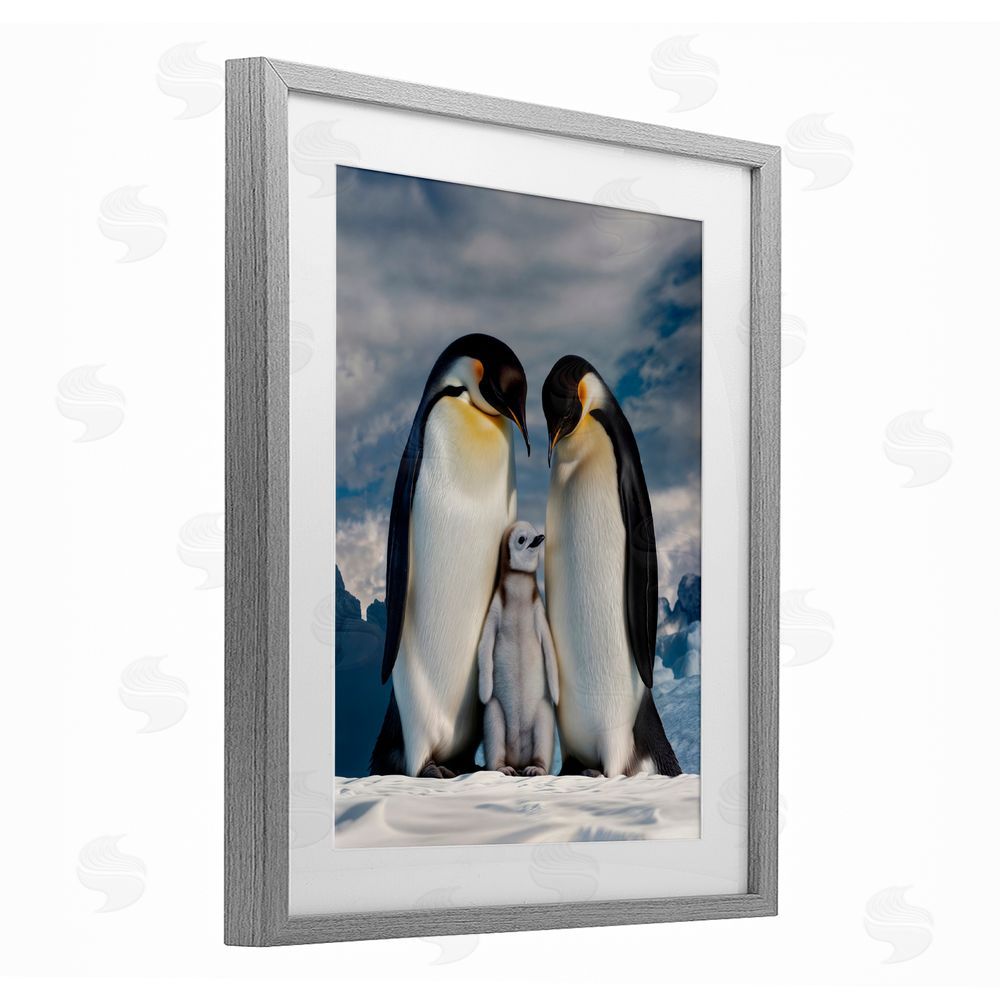 Scott Stulberg Penguins In The Wild Gray Framed Print Under Glass Wall Art