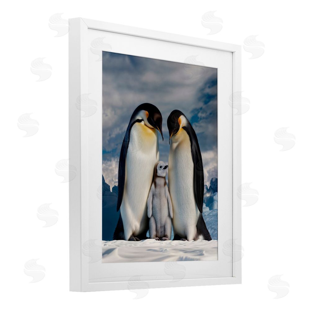Scott Stulberg Penguins In The Wild White Framed Print Under Glass Wall Art