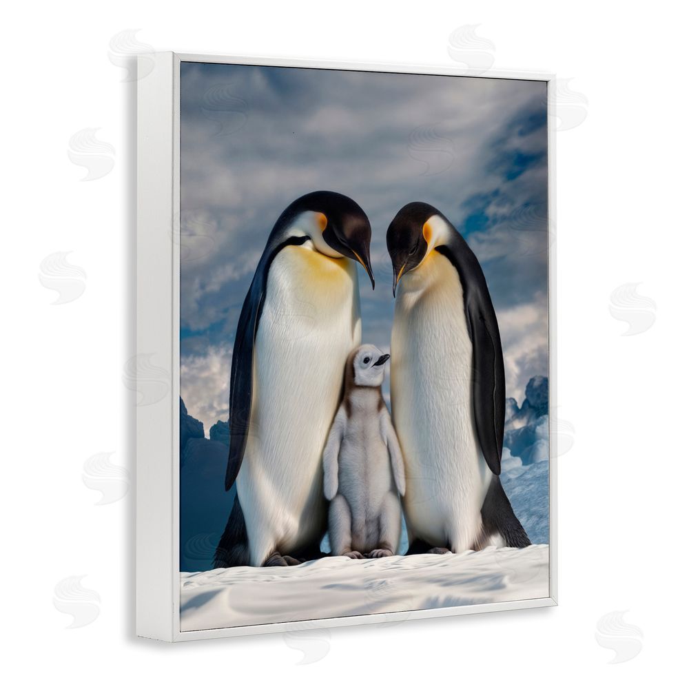 Scott Stulberg Penguins In The Wild White Framed Giclee Wall Art