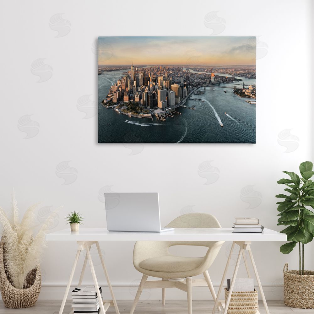 Scott Stulberg Manhattan From Above Stretched Canvas Wall Art in Room