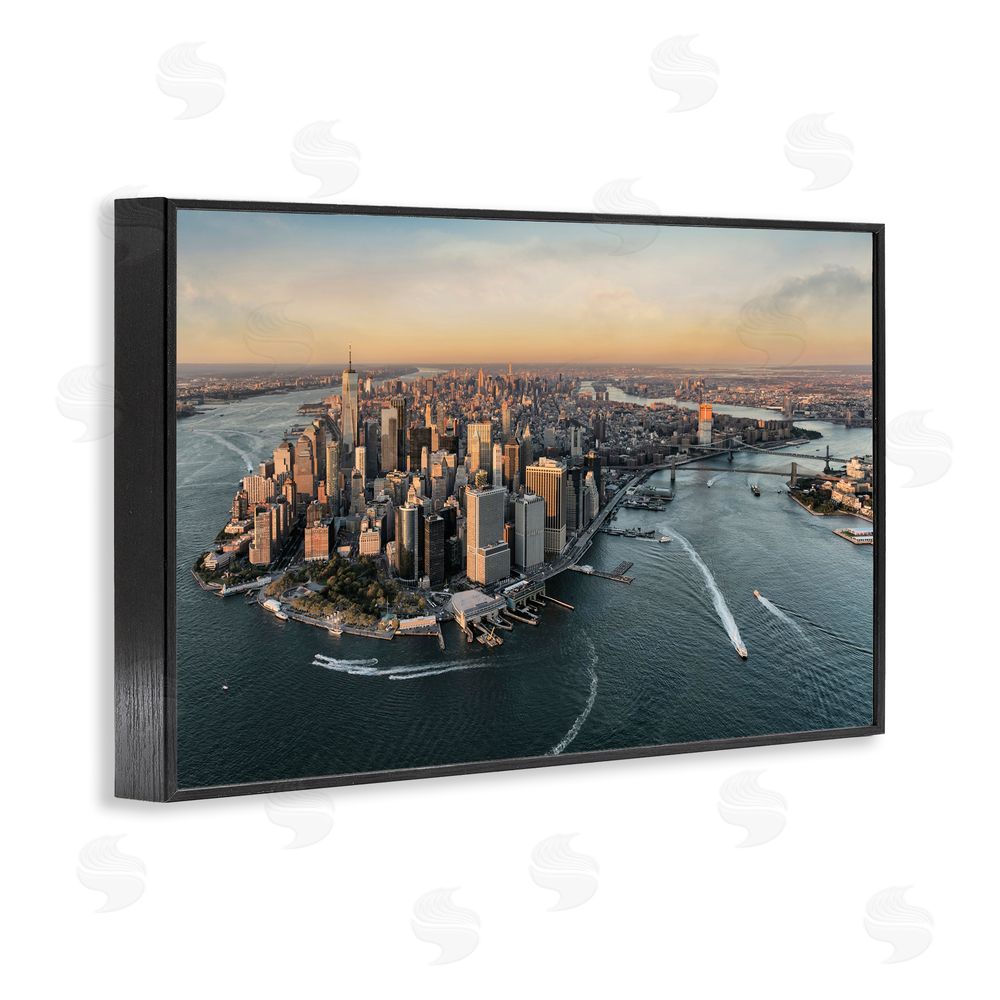 Scott Stulberg Manhattan From Above Black Framed Giclee Wall Art