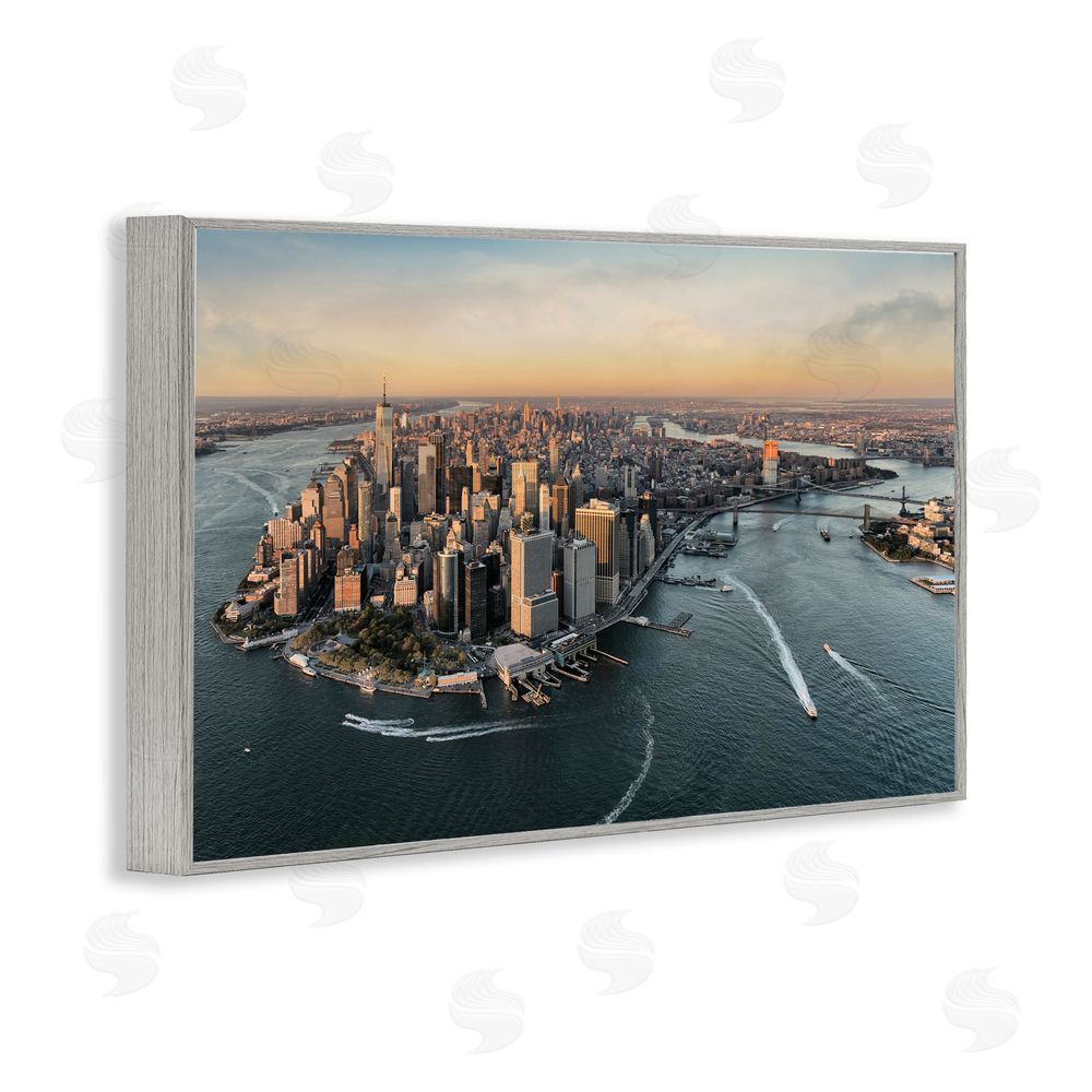 Scott Stulberg Manhattan From Above Gray Framed Giclee Wall Art