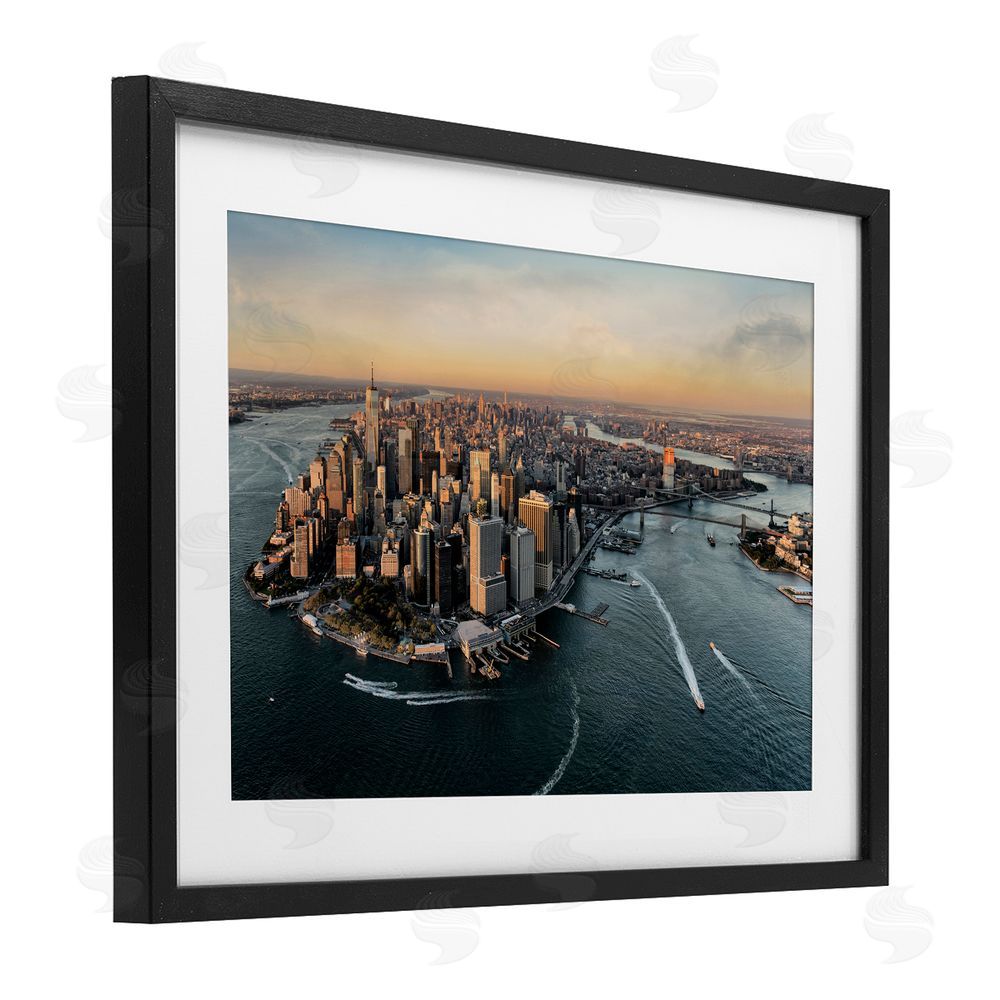 Scott Stulberg Manhattan From Above Black Framed Print Under Glass Wall Art