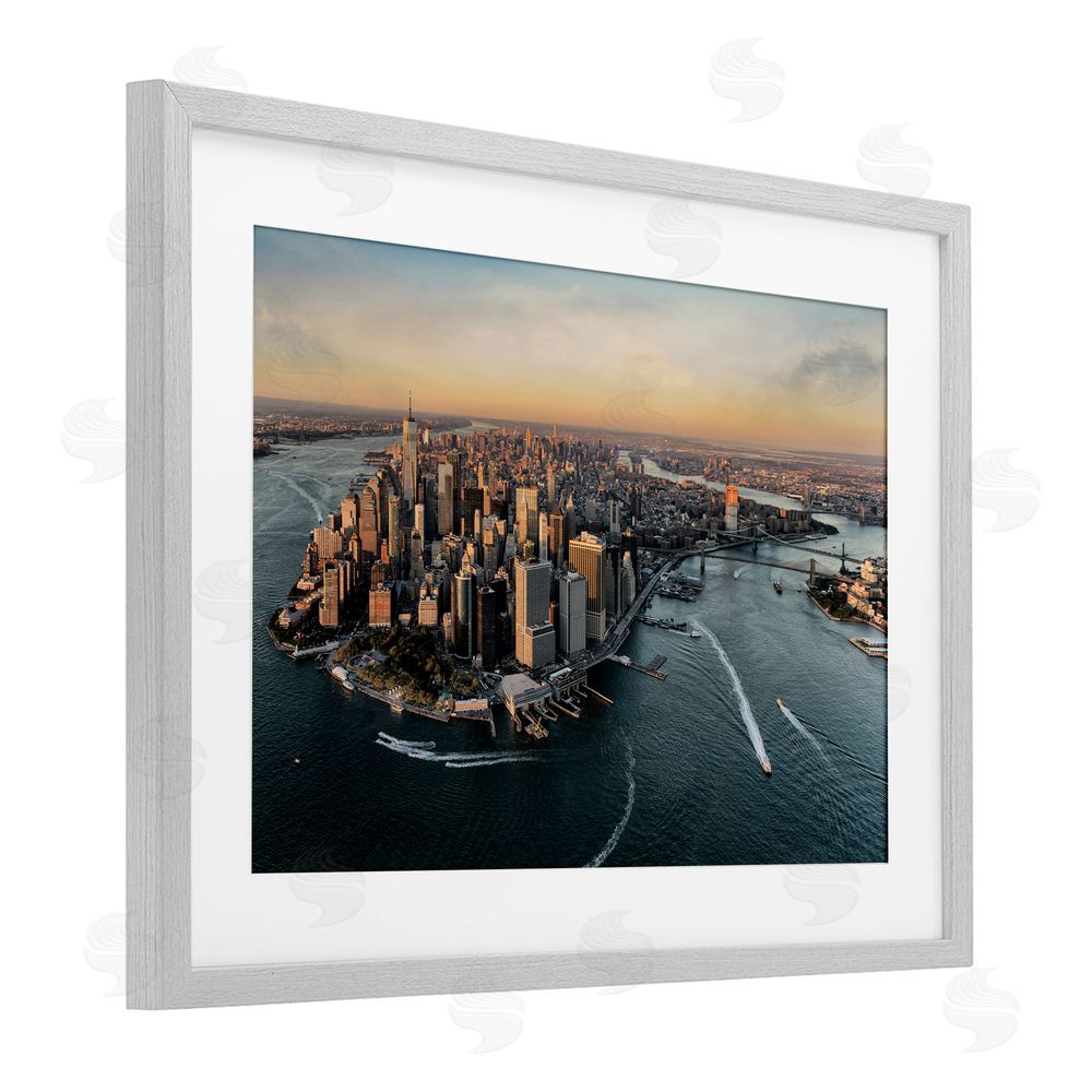 Scott Stulberg Manhattan From Above Gray Framed Print Under Glass Wall Art