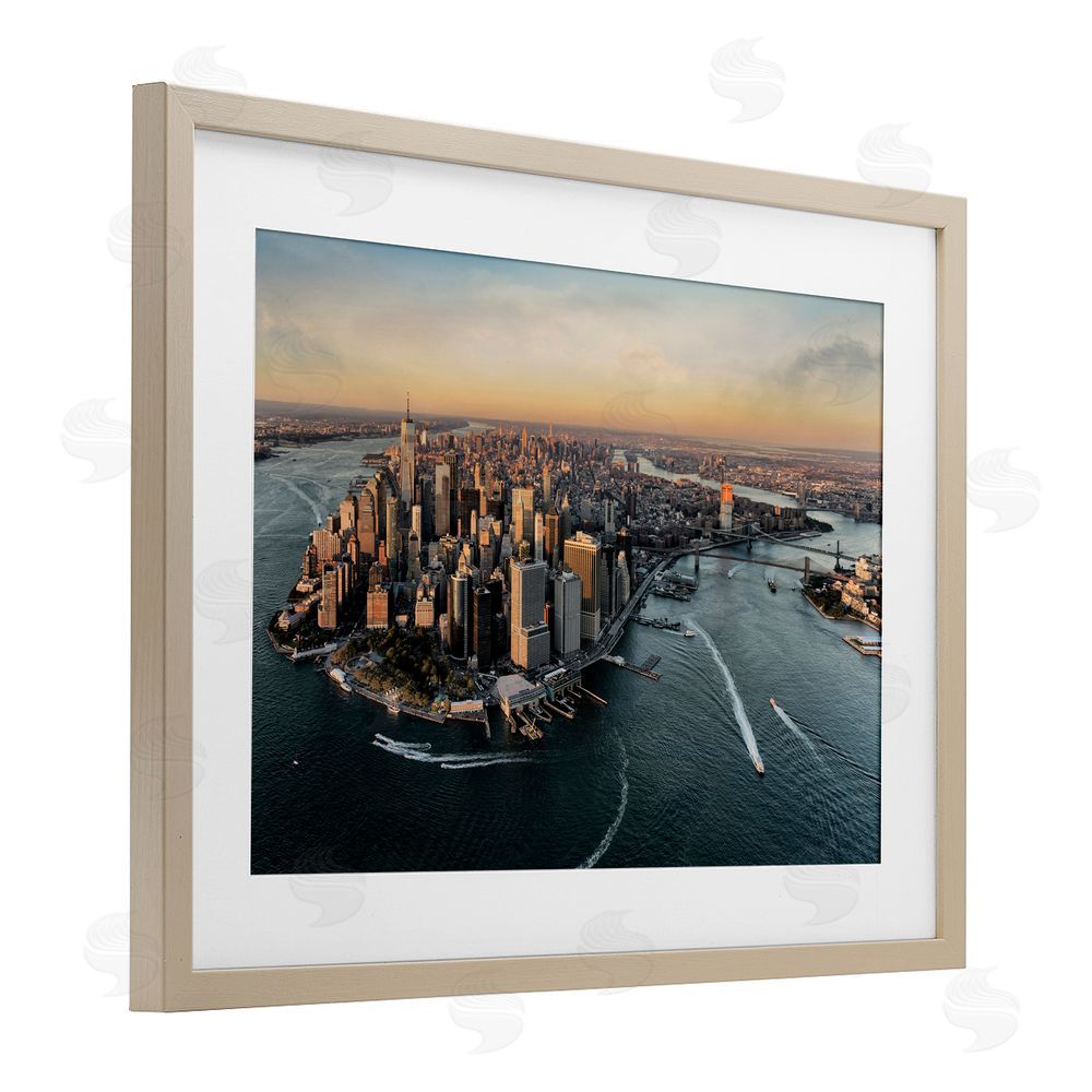 Scott Stulberg Manhattan From Above Brown Framed Print Under Glass Wall Art