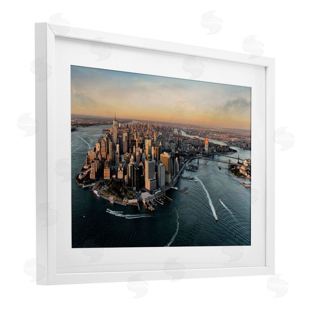 Scott Stulberg Manhattan From Above White Framed Print Under Glass Wall Art