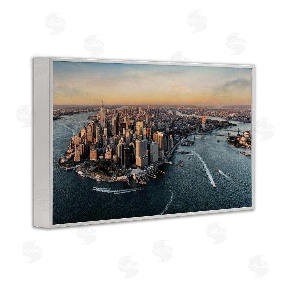 Scott Stulberg Manhattan From Above White Framed Giclee Wall Art