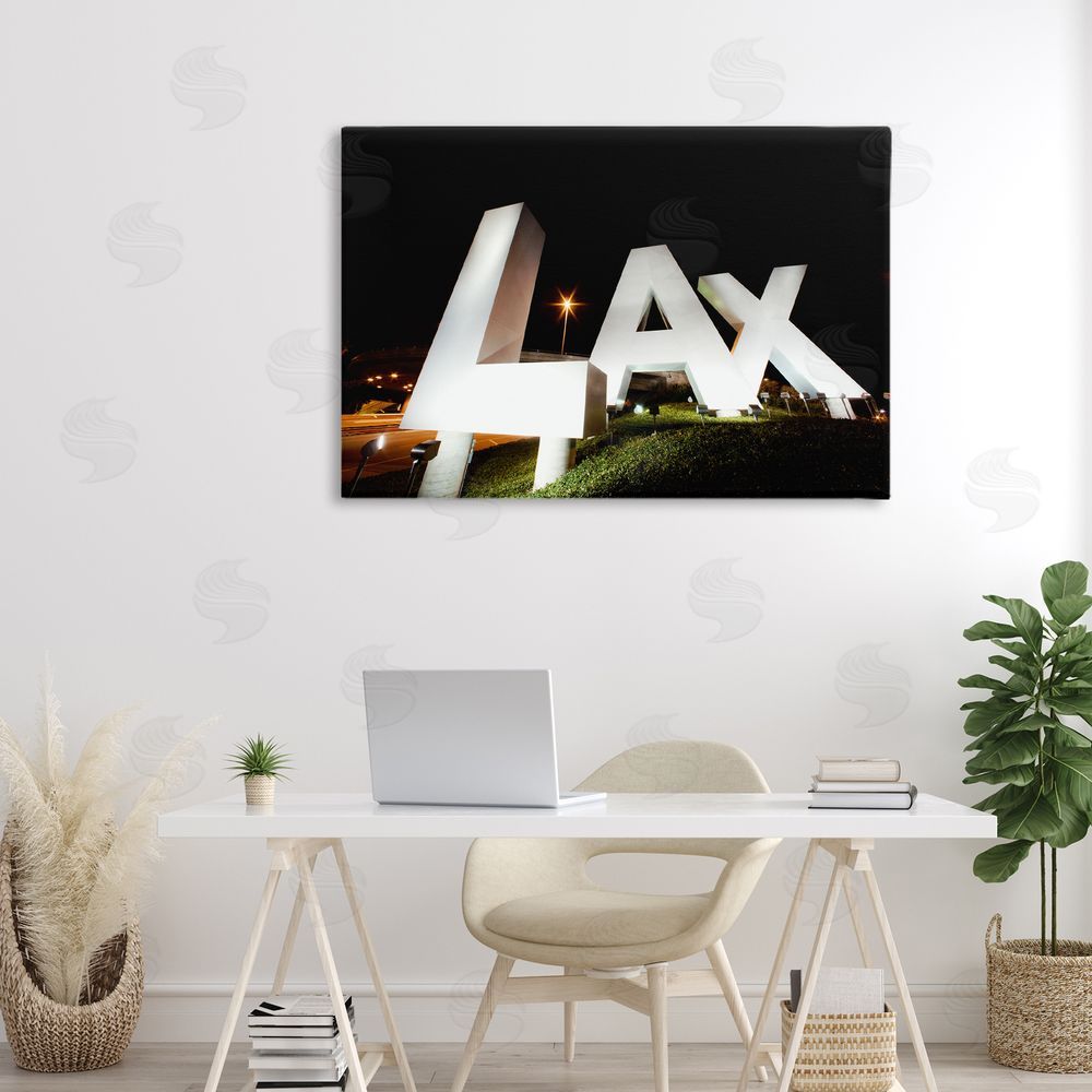 Scott Stulberg LA Airport Structure Stretched Canvas Wall Art in Room