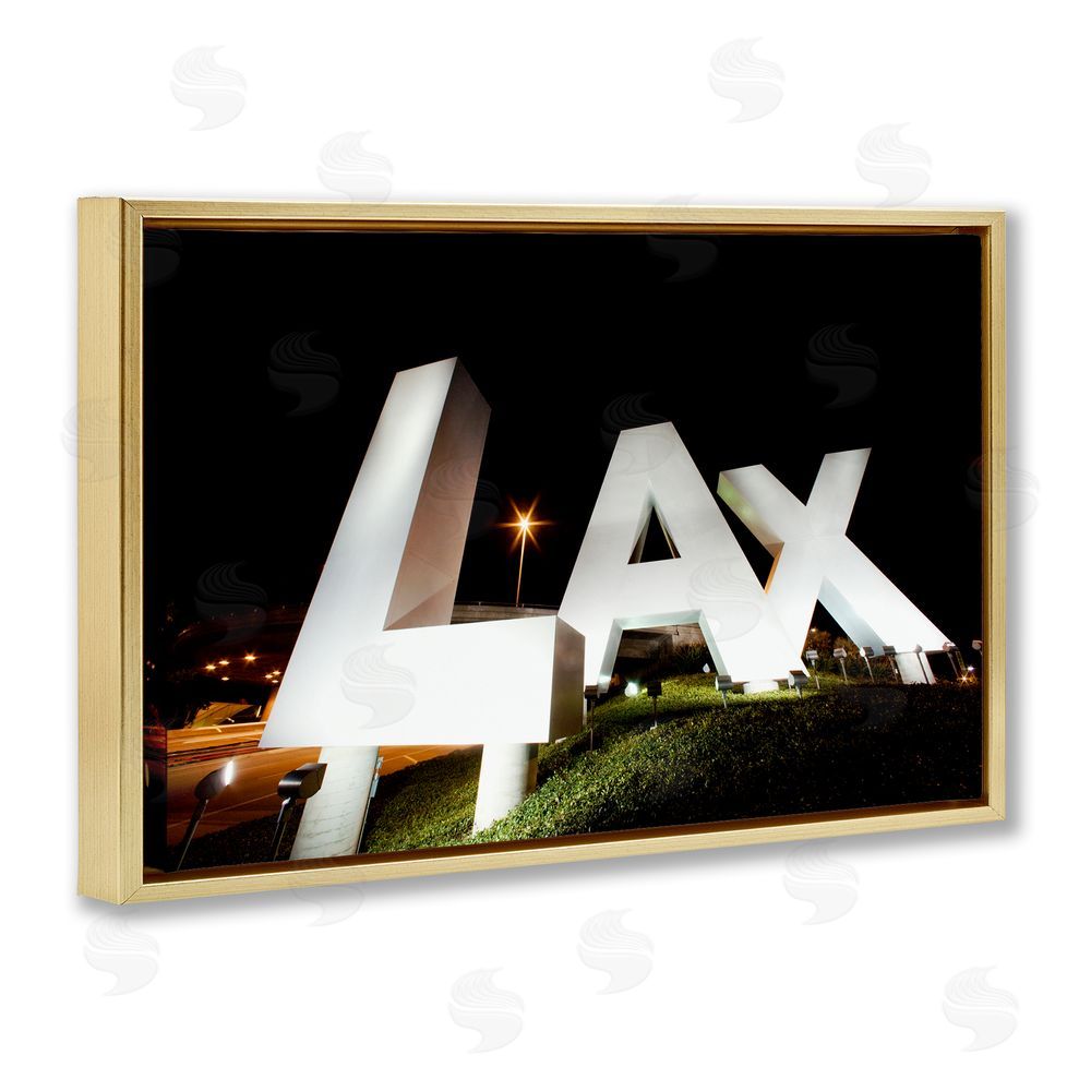 Scott Stulberg LA Airport Structure Gold Floating Framed Canvas Wall Art