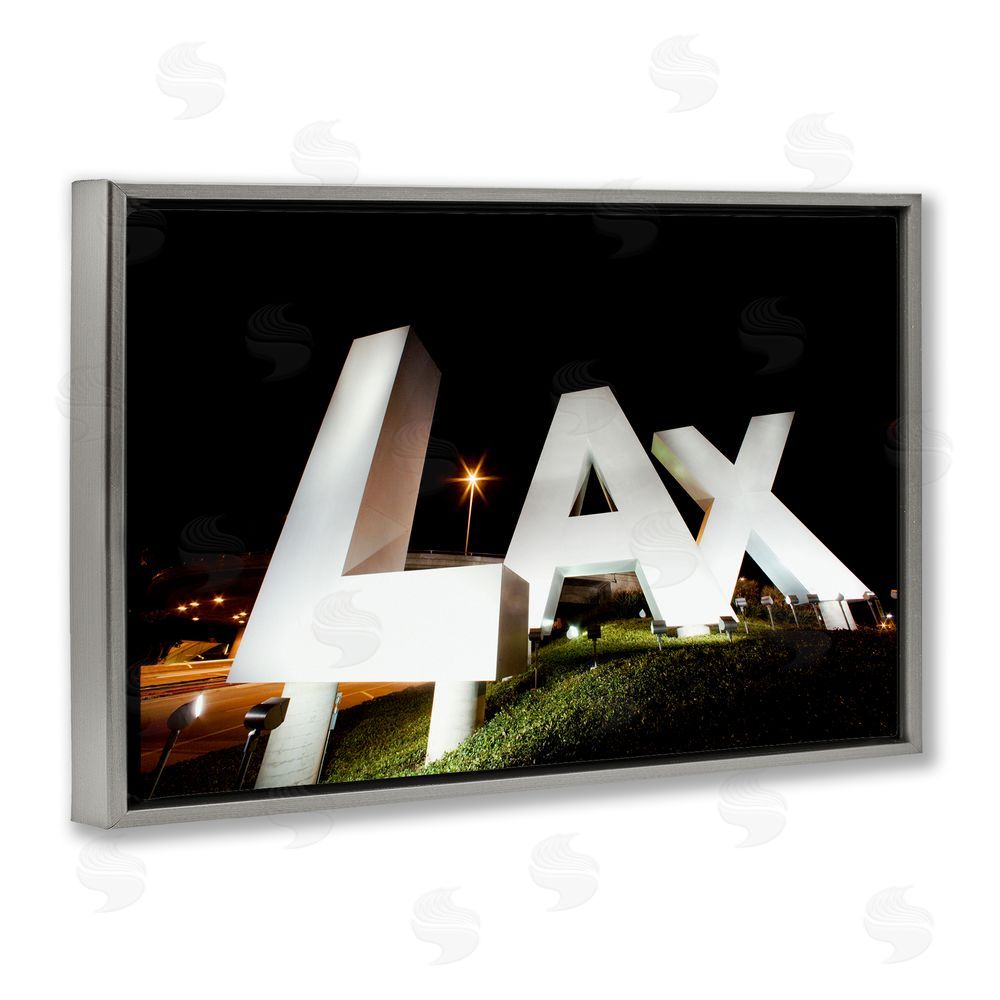 Scott Stulberg LA Airport Structure Gray Floating Framed Canvas Wall Art
