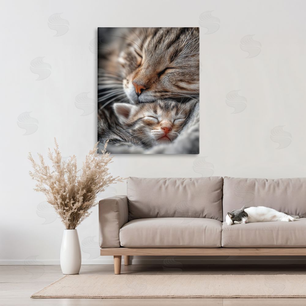 Scott Stulberg Kitty Love Cuddles Stretched Canvas Wall Art in Room